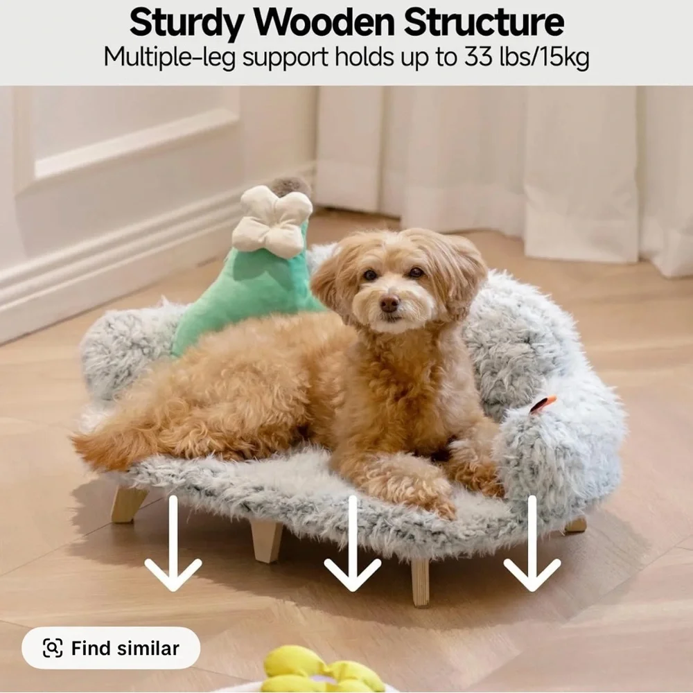 Wooden Cat Bed Cat sofa with Removable Washable Cove